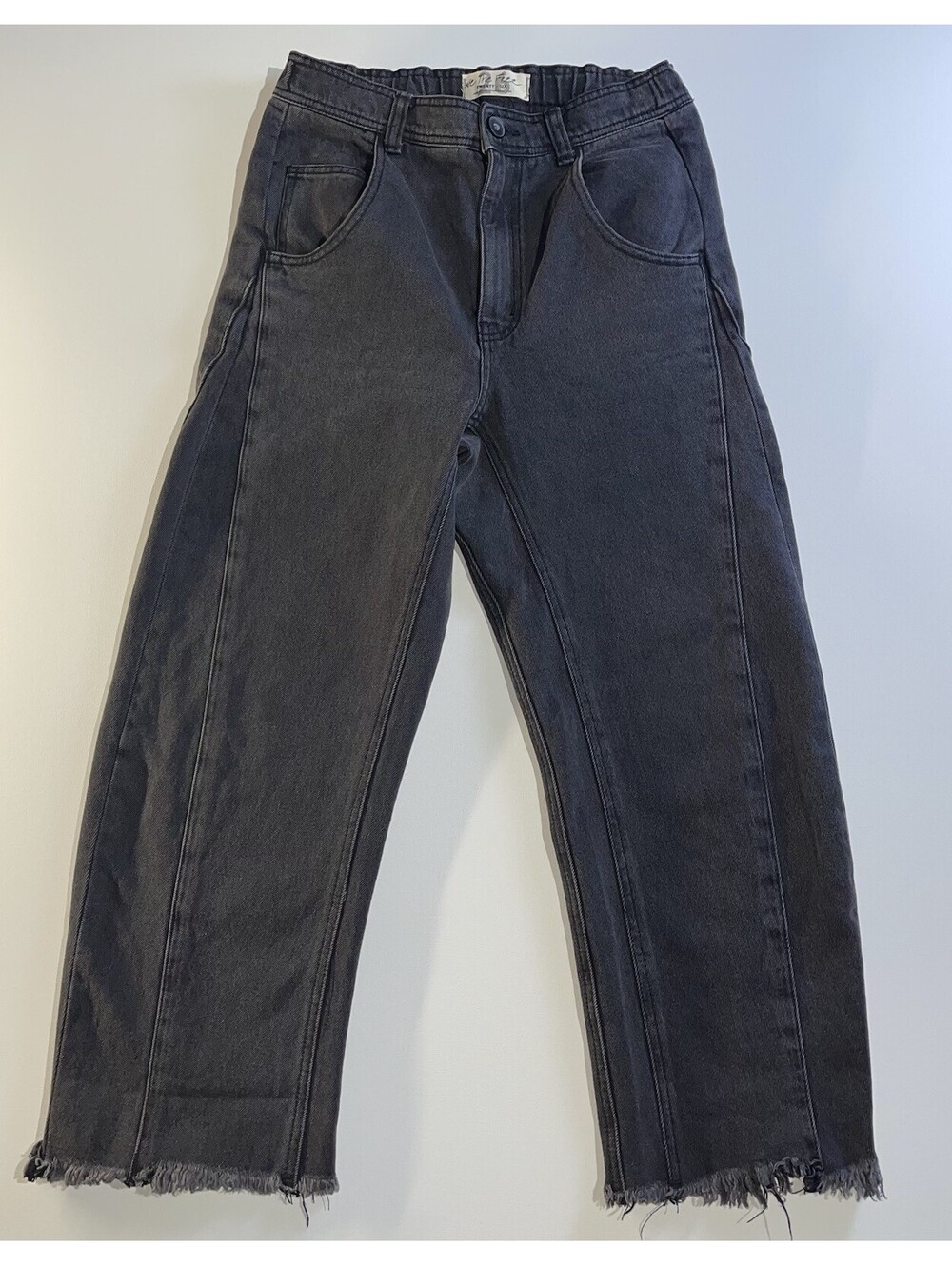 We The Free Twenty Six Gray Cropped Wide Leg Jeans Women’s Size 26 Raw Hem